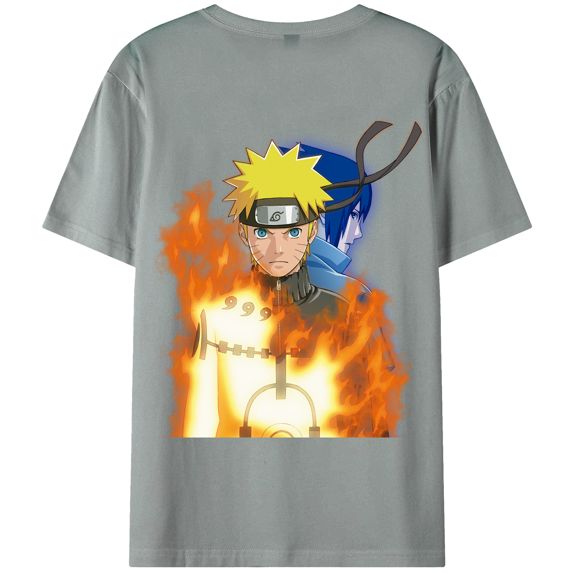 （画像用） NARUTO -ナルト- うずまき ナルト Uzumaki Naruto 綿100％ メンズ半袖Tシャツ（バックプリント） 通気性